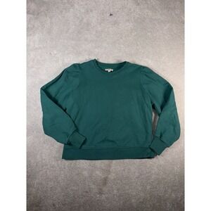 molly yeh‎ green crew neck puff sleeve sweatshirt m